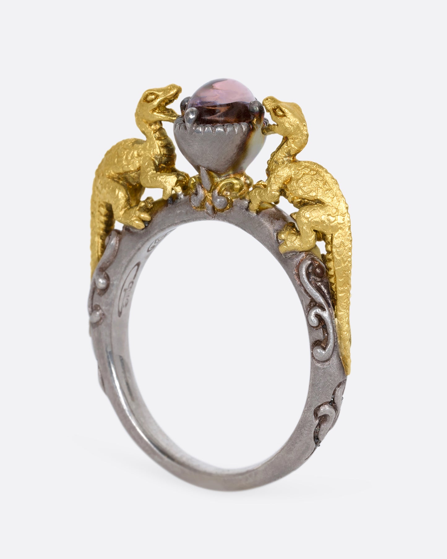 Yellow Tourmaline Dragon Ring