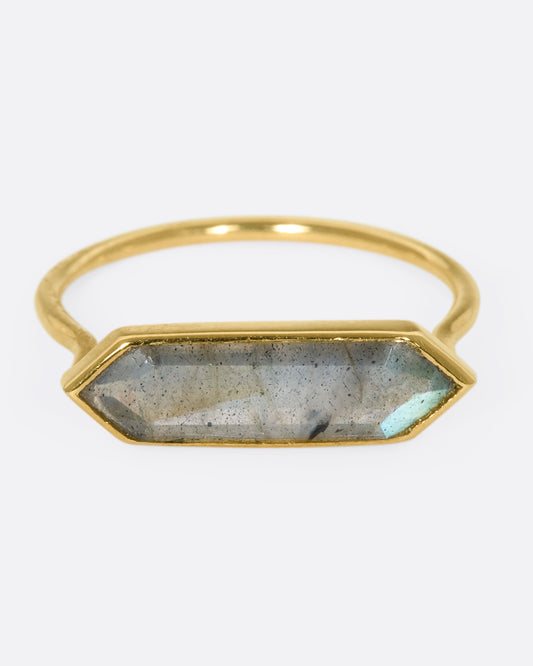 Labradorite Hexa Ring