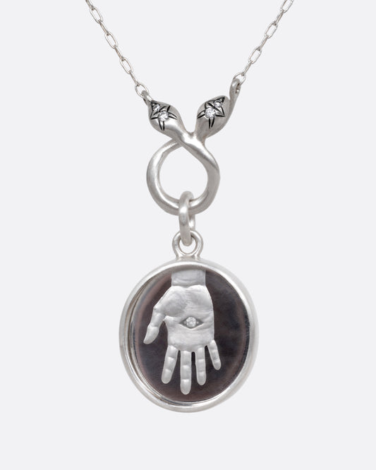 Quartz Hand Intaglio Pendant Necklace