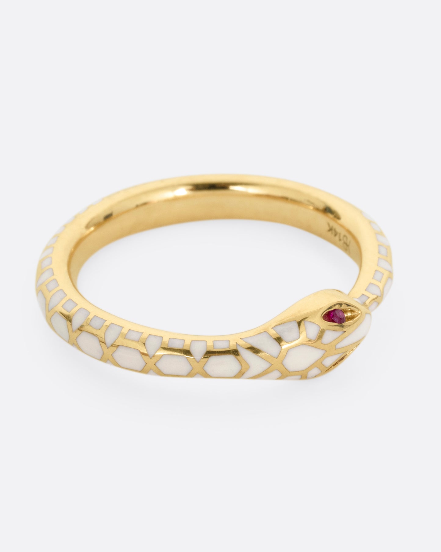 Emerald Eyed Ouroboros Enamel Ring