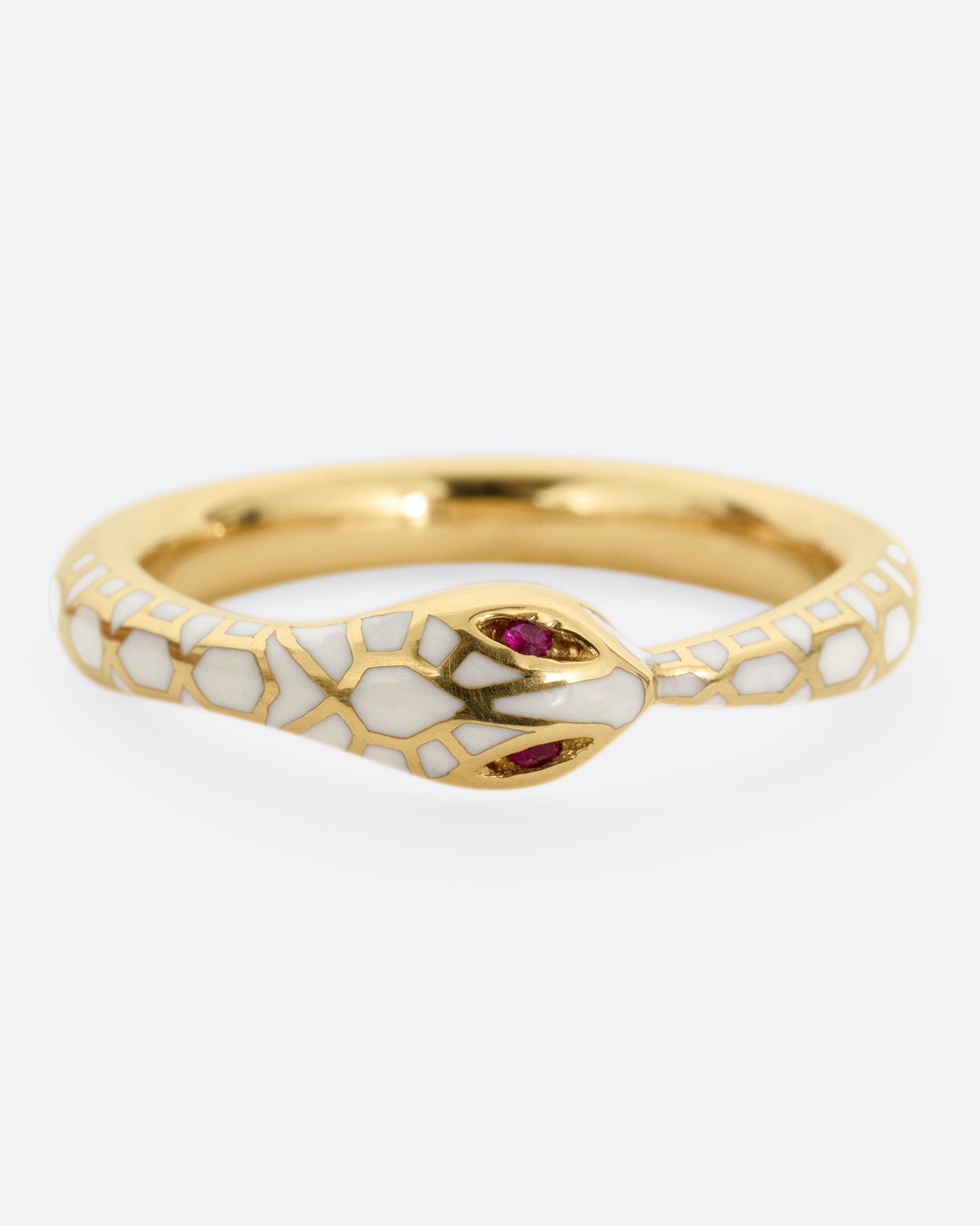 Emerald Eyed Ouroboros Enamel Ring