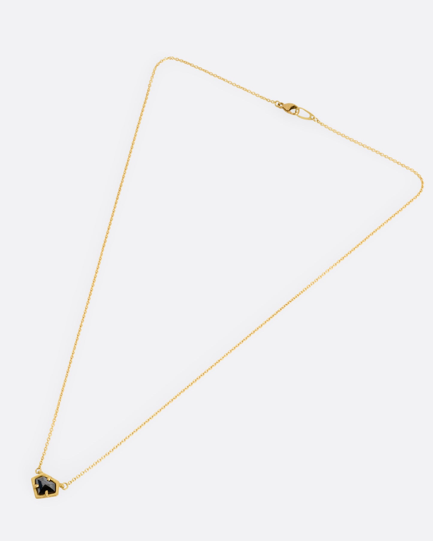 Black Diamond Shield Pendant Necklace