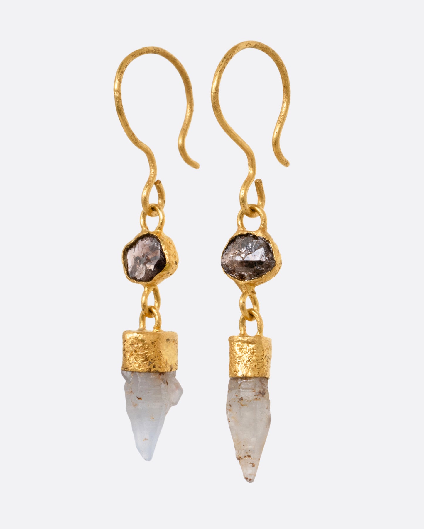 Diamond and Sapphire Drop Earrings