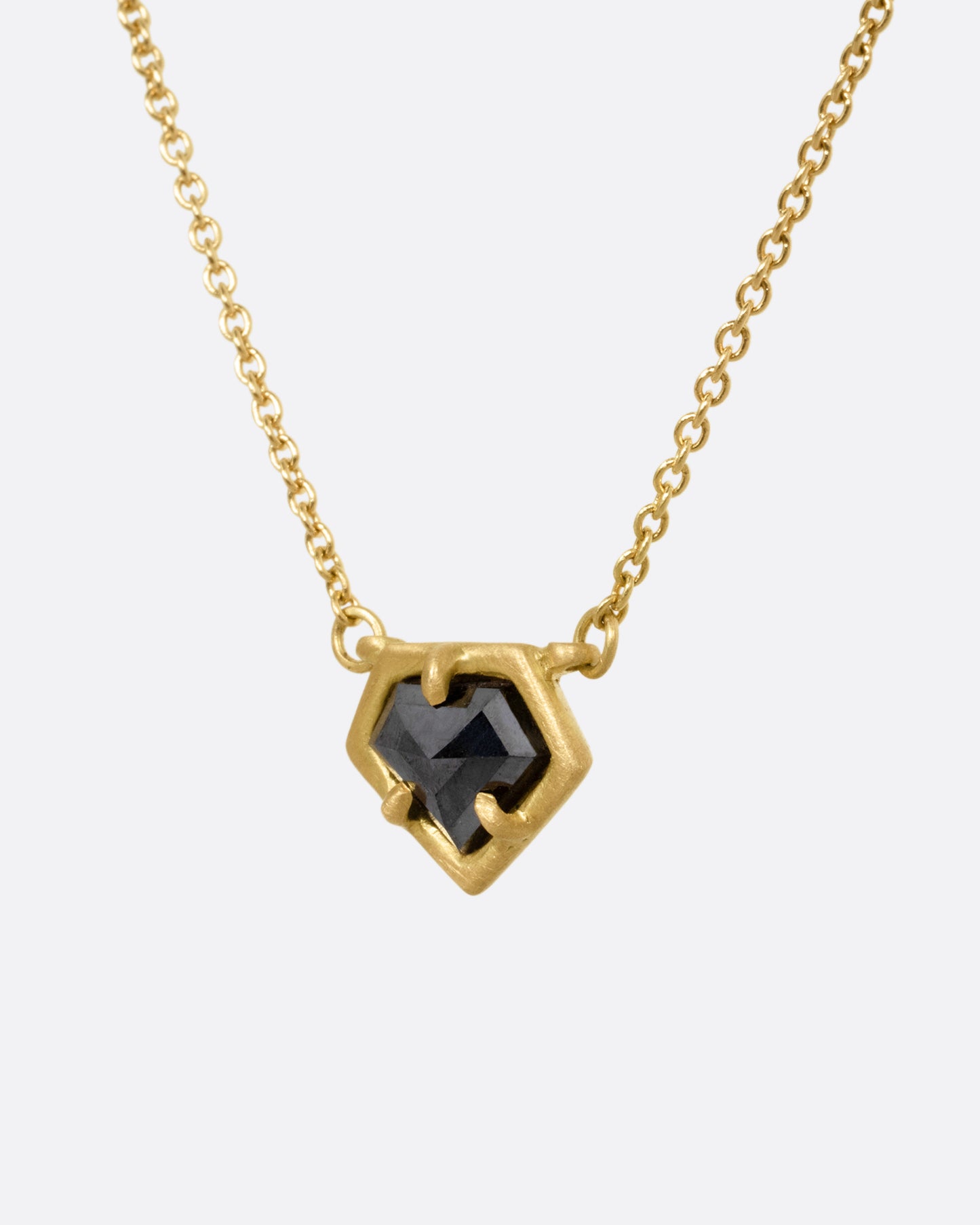 Black Diamond Shield Pendant Necklace