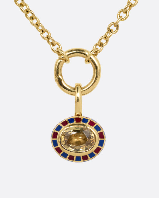 Sapphire Pendant Charm Chain Necklace