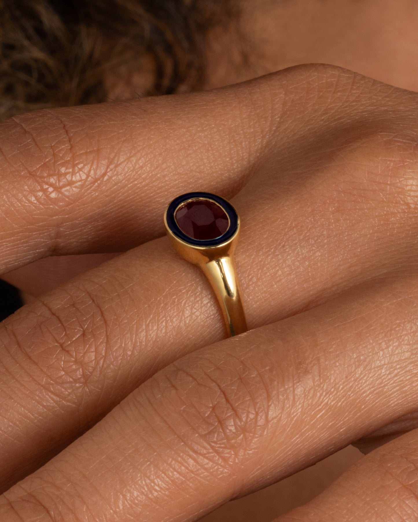 Ruby and Enamel Ring