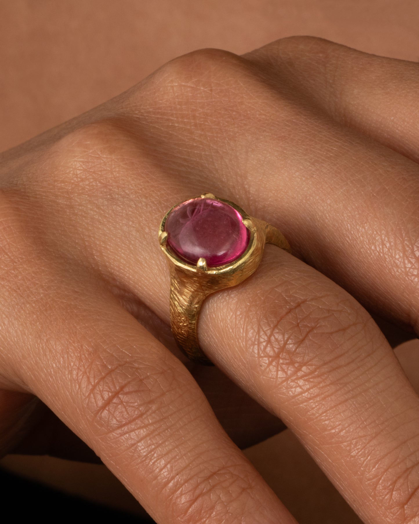 Garnet Strawberry Intaglio Ring
