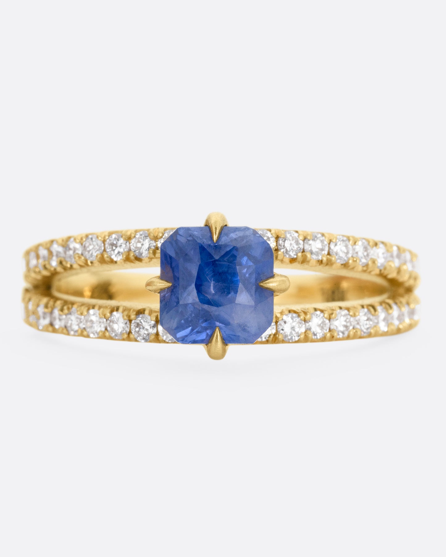 Split Shank Ceylon Sapphire and Diamond Band