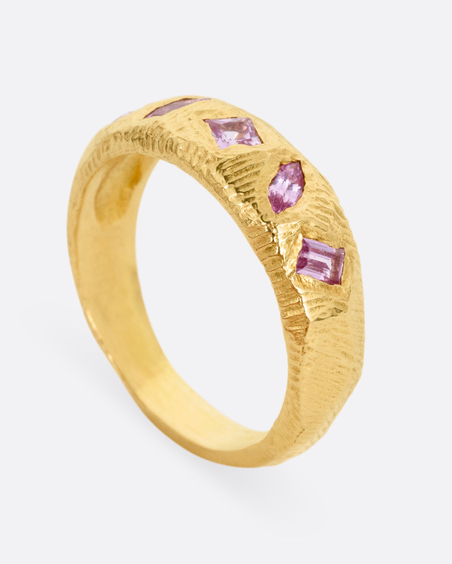 Geometric Sapphire Band Ring