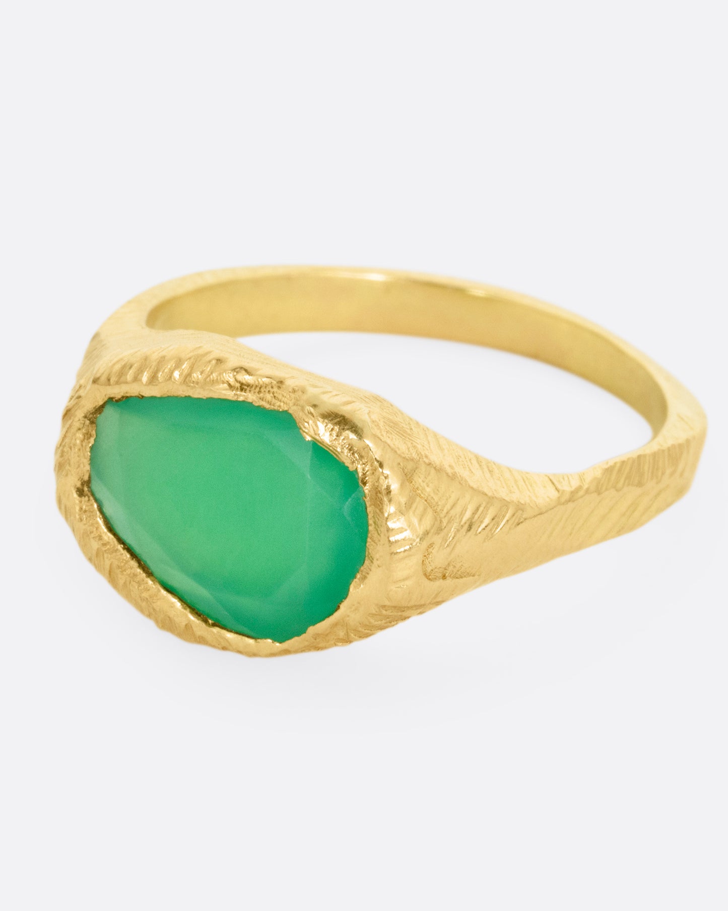 Chrysoprase Signet Ring