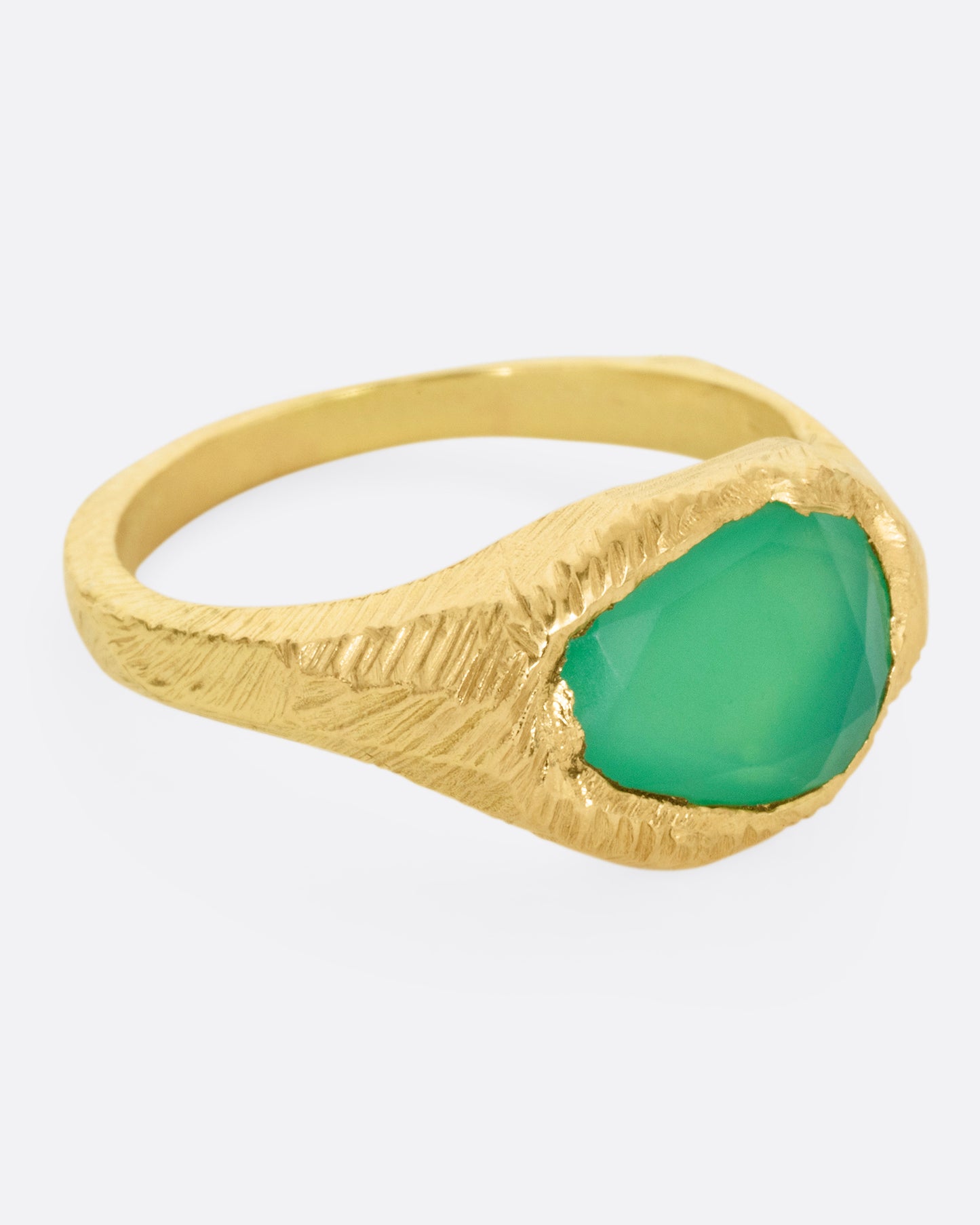 Chrysoprase Signet Ring