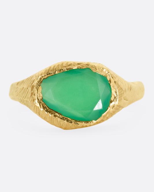 Chrysoprase Signet Ring