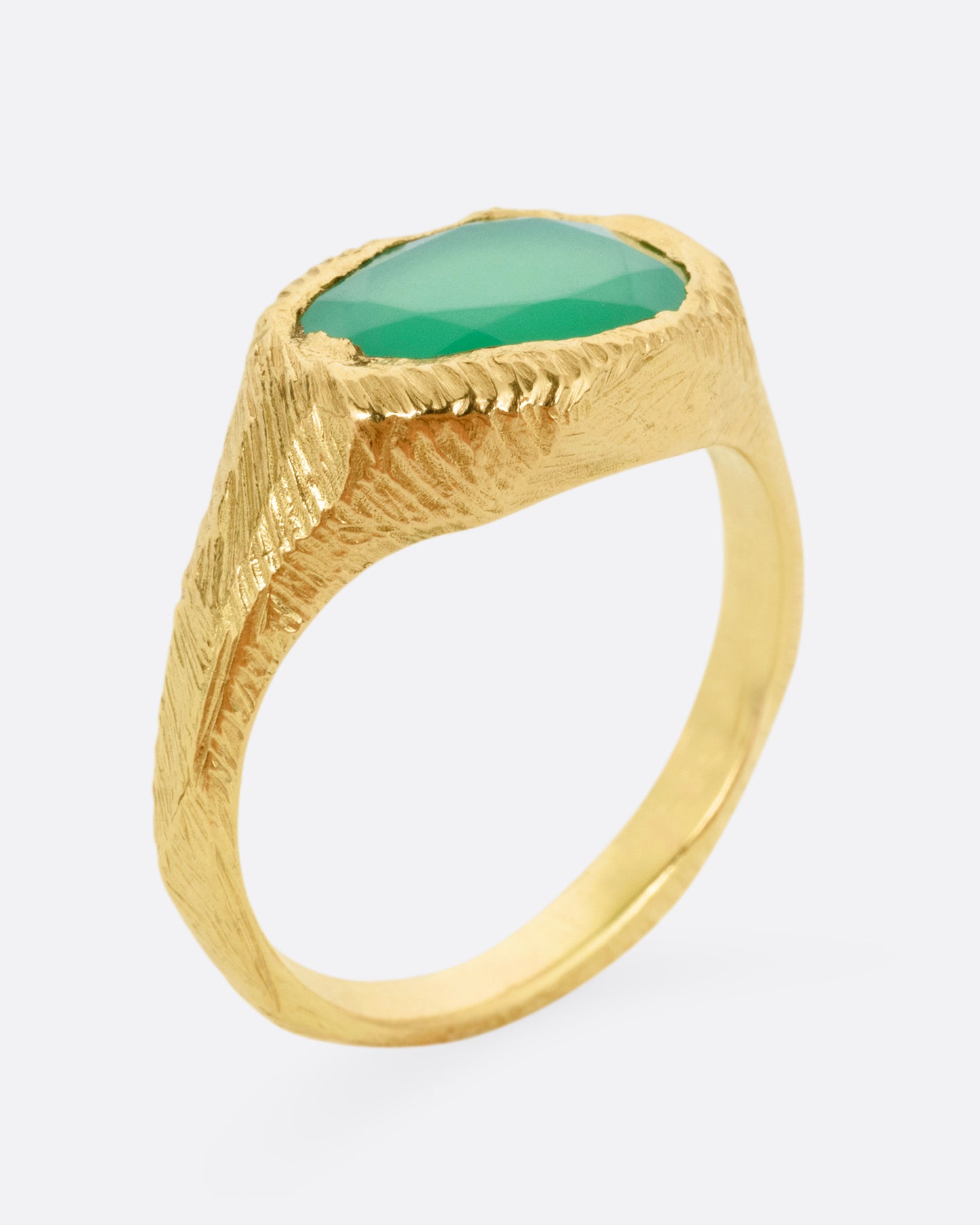 Chrysoprase Signet Ring