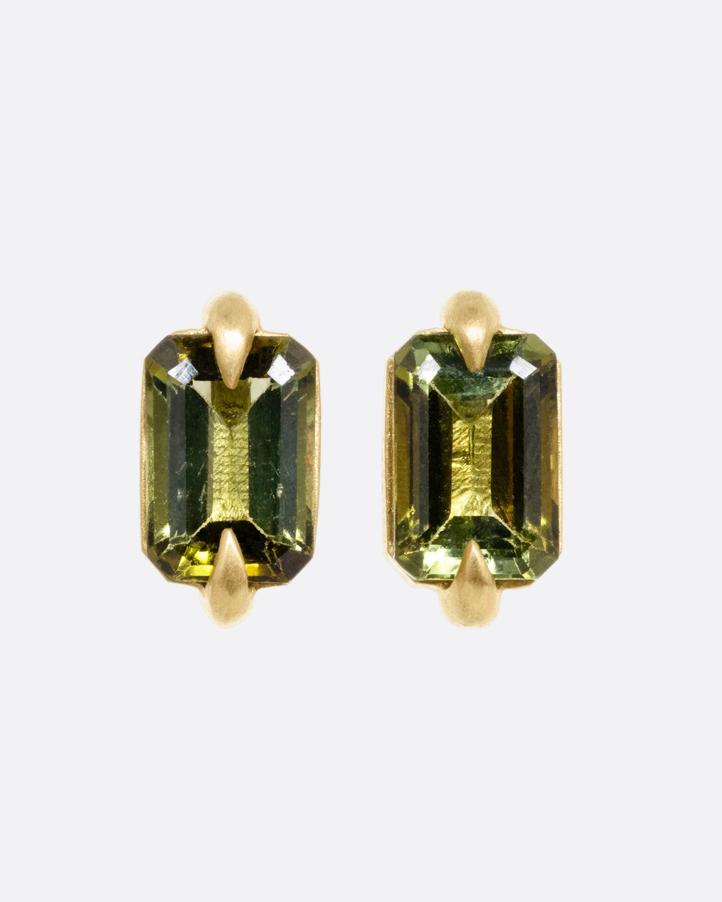 Green Tourmaline Stud Earrings