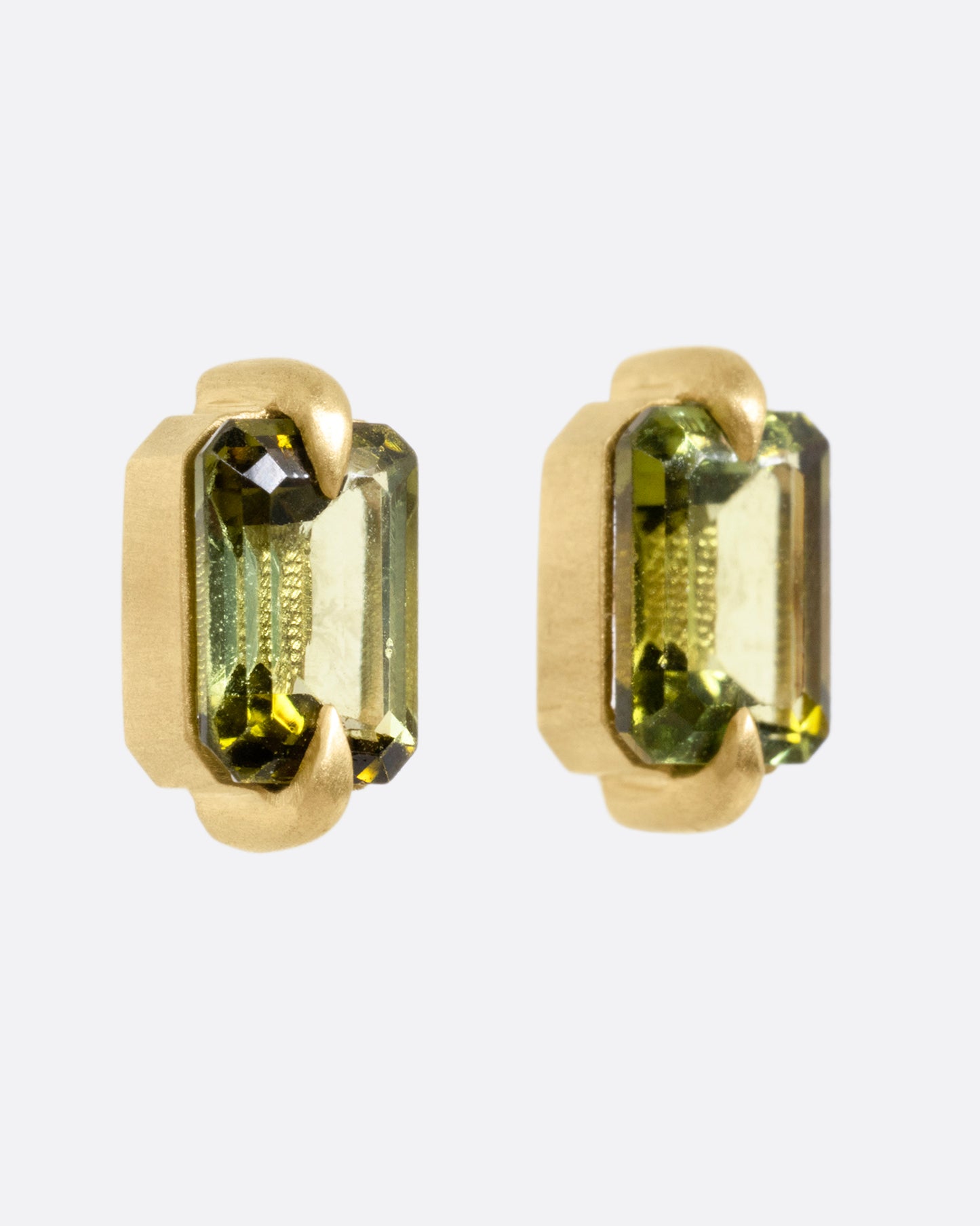 Green Tourmaline Stud Earrings