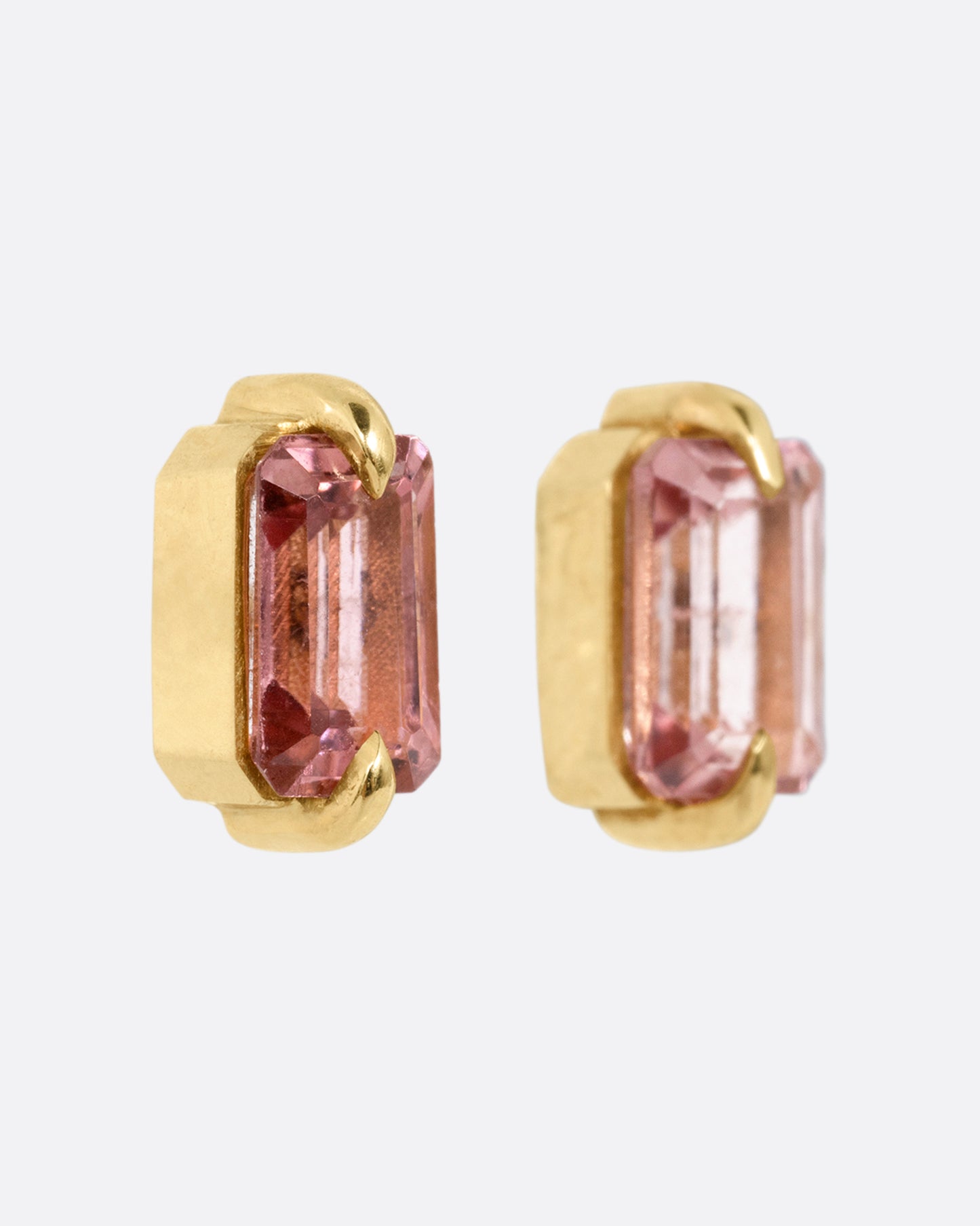 Pink Tourmaline Stud Earrings
