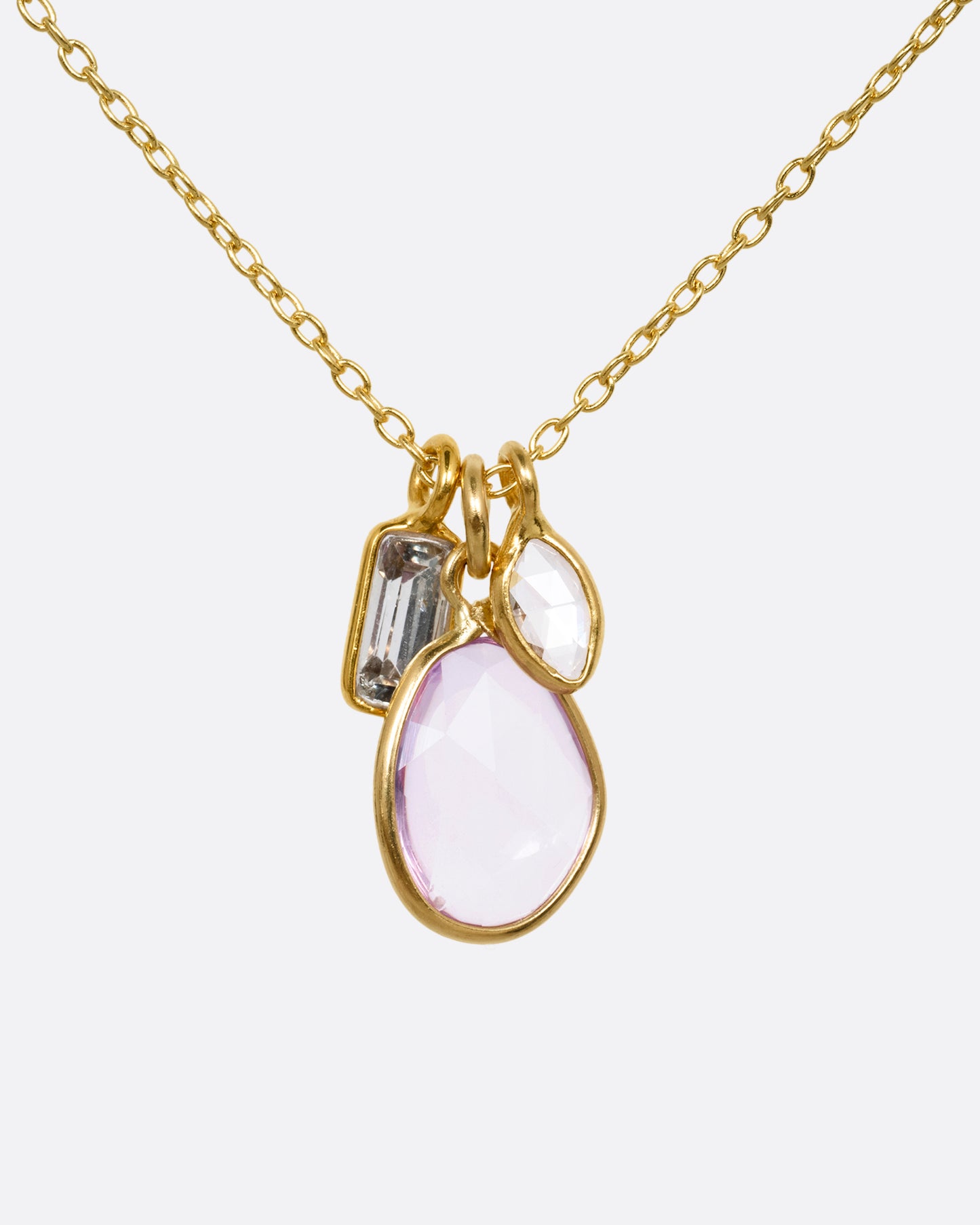 Sapphire and Diamond Charm Necklace