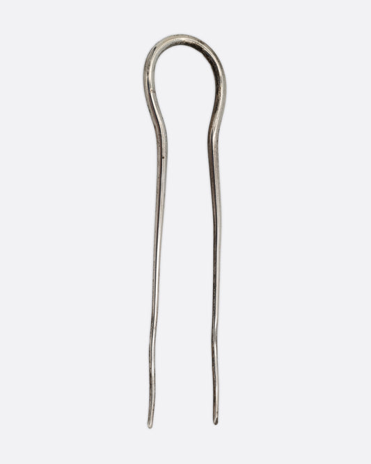 A silver hair pin with an arch at the top, shown from the front.
