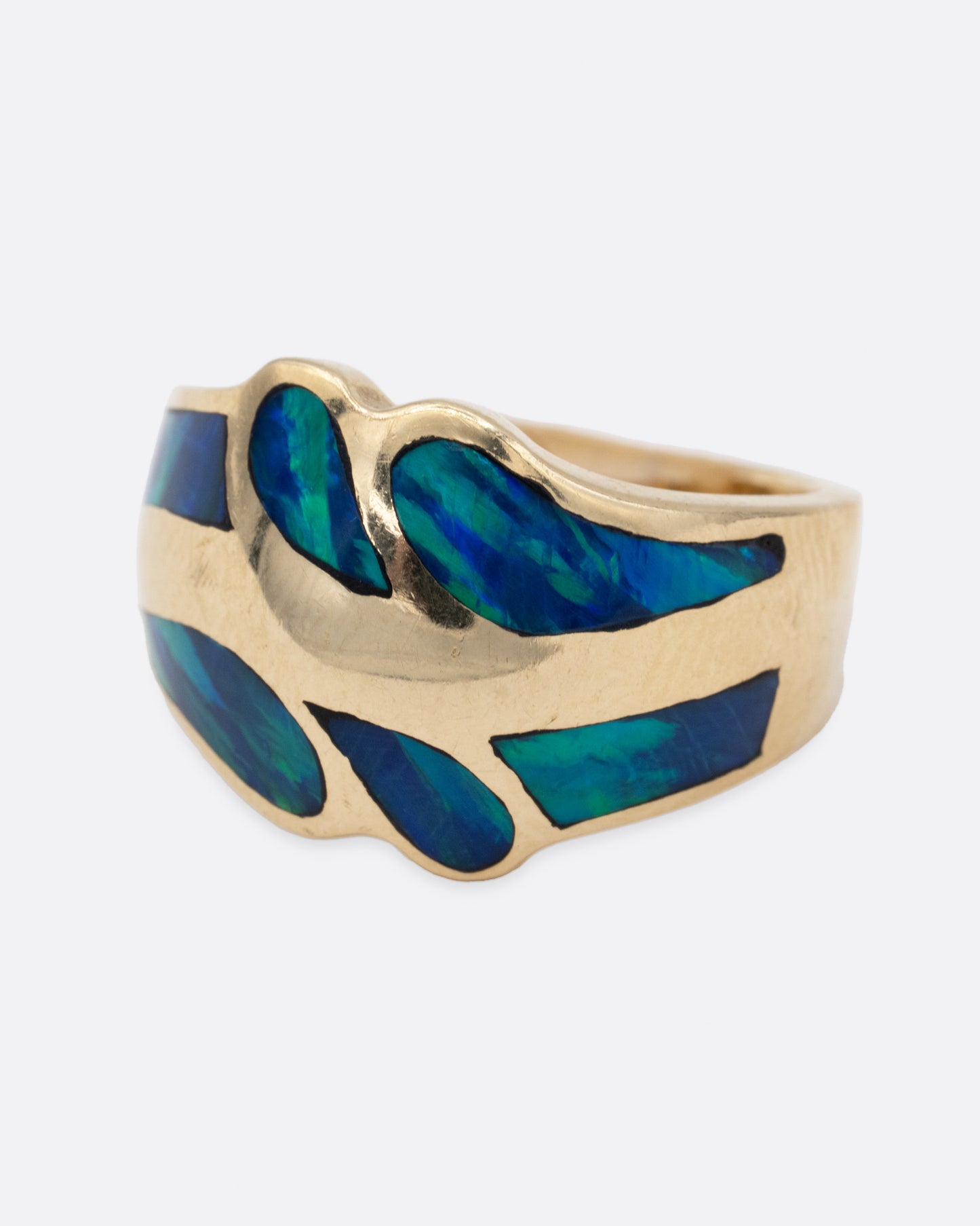 Opal Inlay Abstract Ring