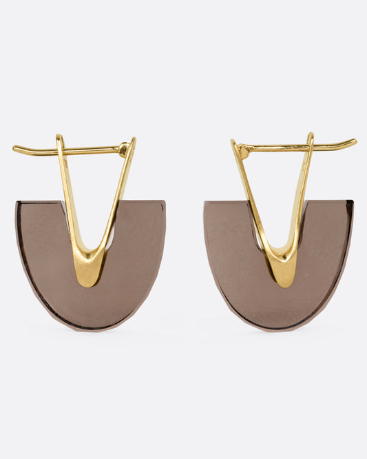 Facetas Smoky Quartz Hoops