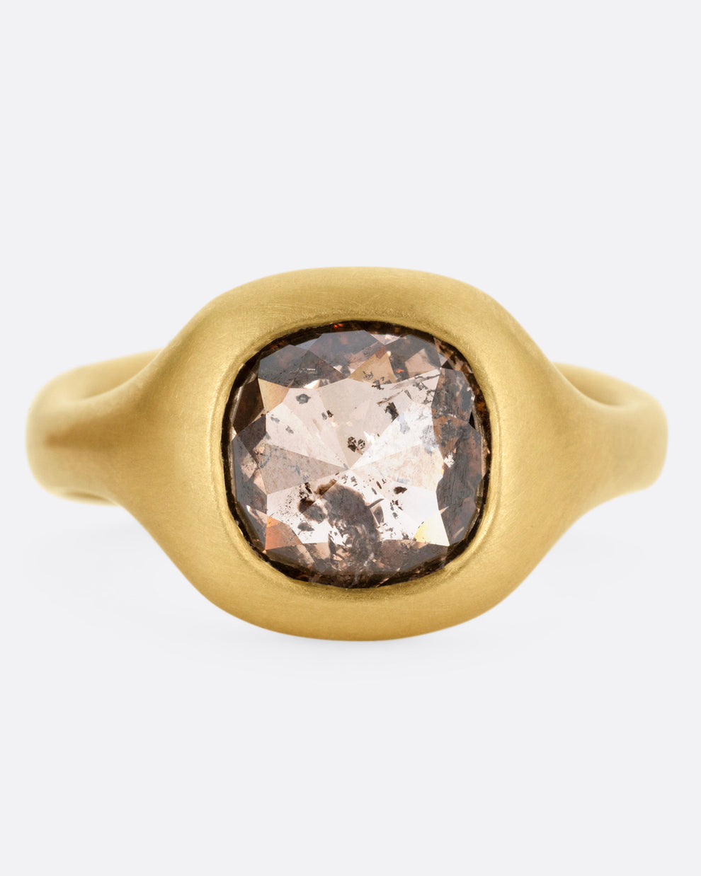 Cognac Diamond Signet Ring – Love Adorned