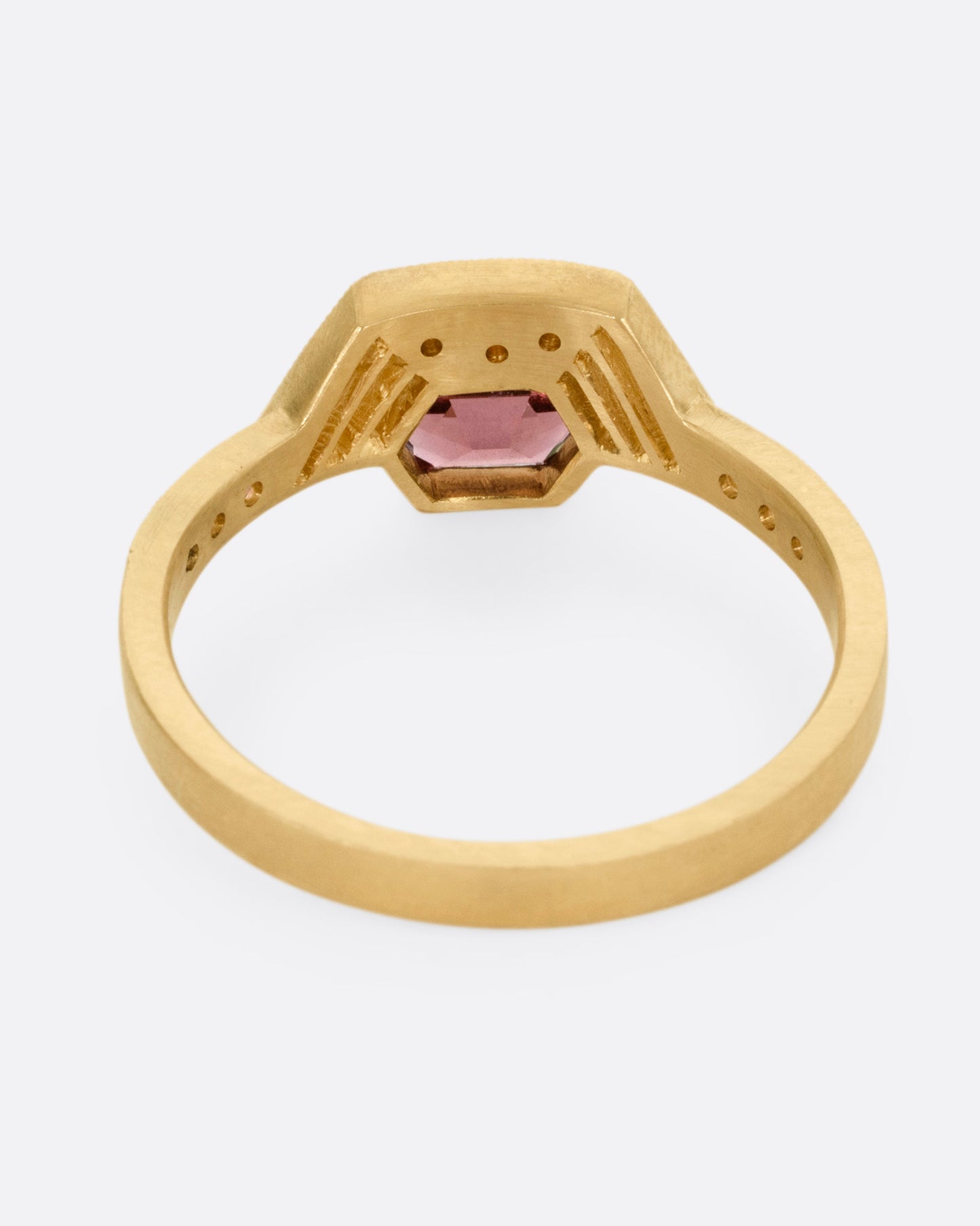 Viola Red Spinel and Diamond Ring