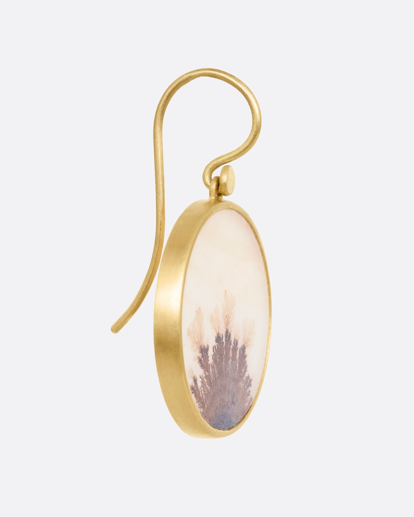 Dendritic Agate Circle Drop Earrings