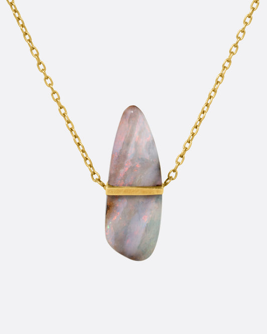 Boulder Opal Band Pendant Necklace