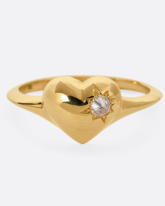 Barbed Diamond Heart Ring