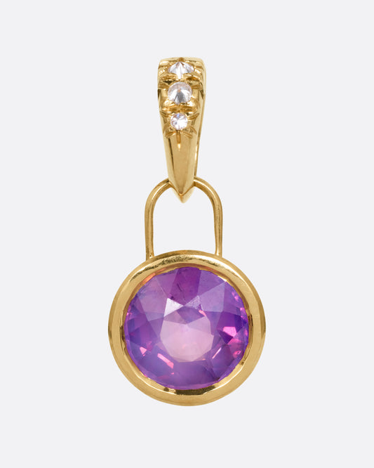 Pink Sapphire Pendant with Clip Lock Bail
