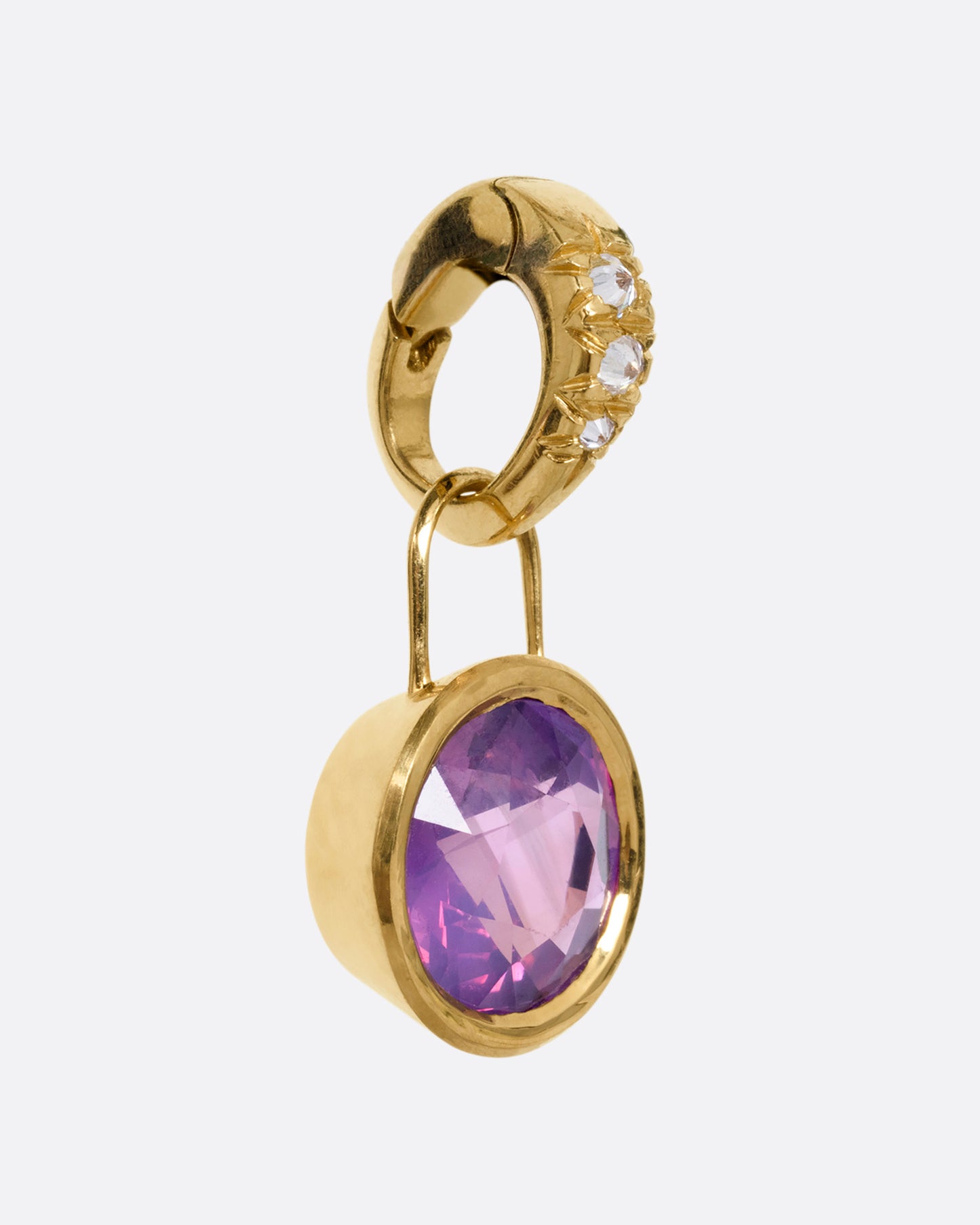 Pink Sapphire Pendant with Clip Lock Bail
