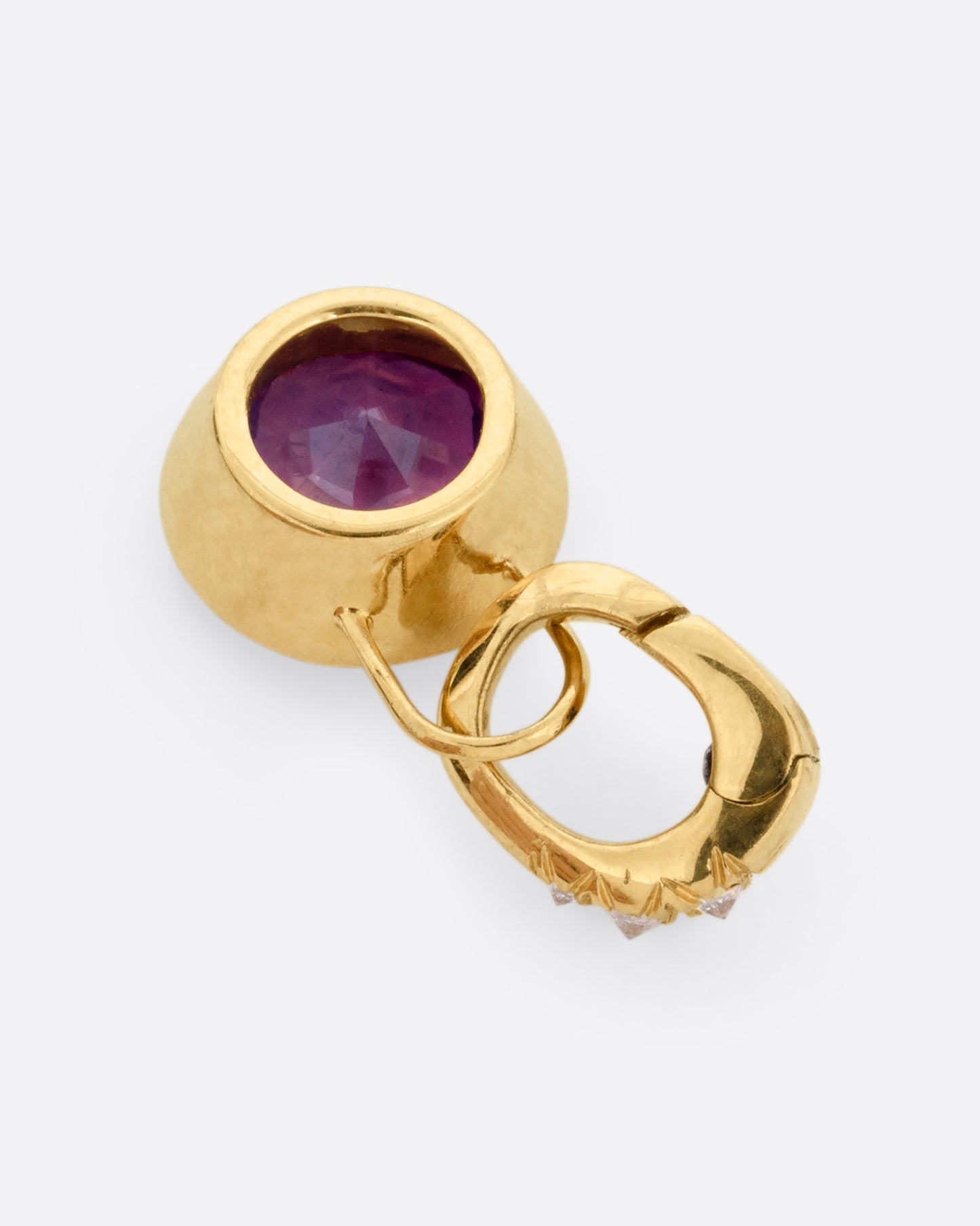 Pink Sapphire Pendant with Clip Lock Bail