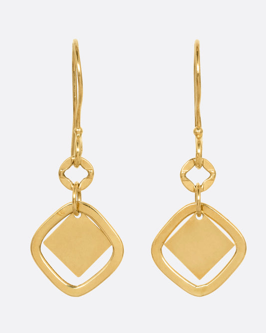 Diamond Shaped Drop Earrings