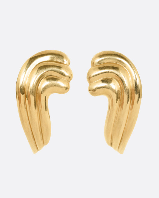 Sculptural Wave Stud Earrings