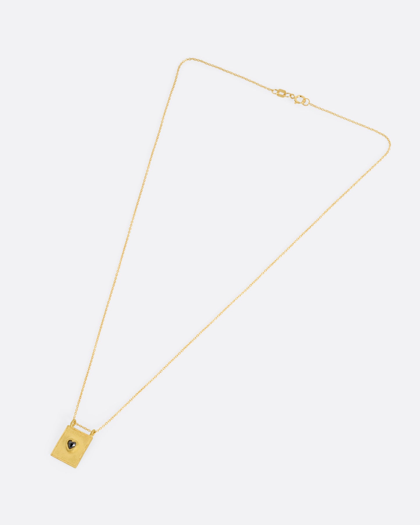 Diamond Heart Rectangular Frame Pendant Necklace