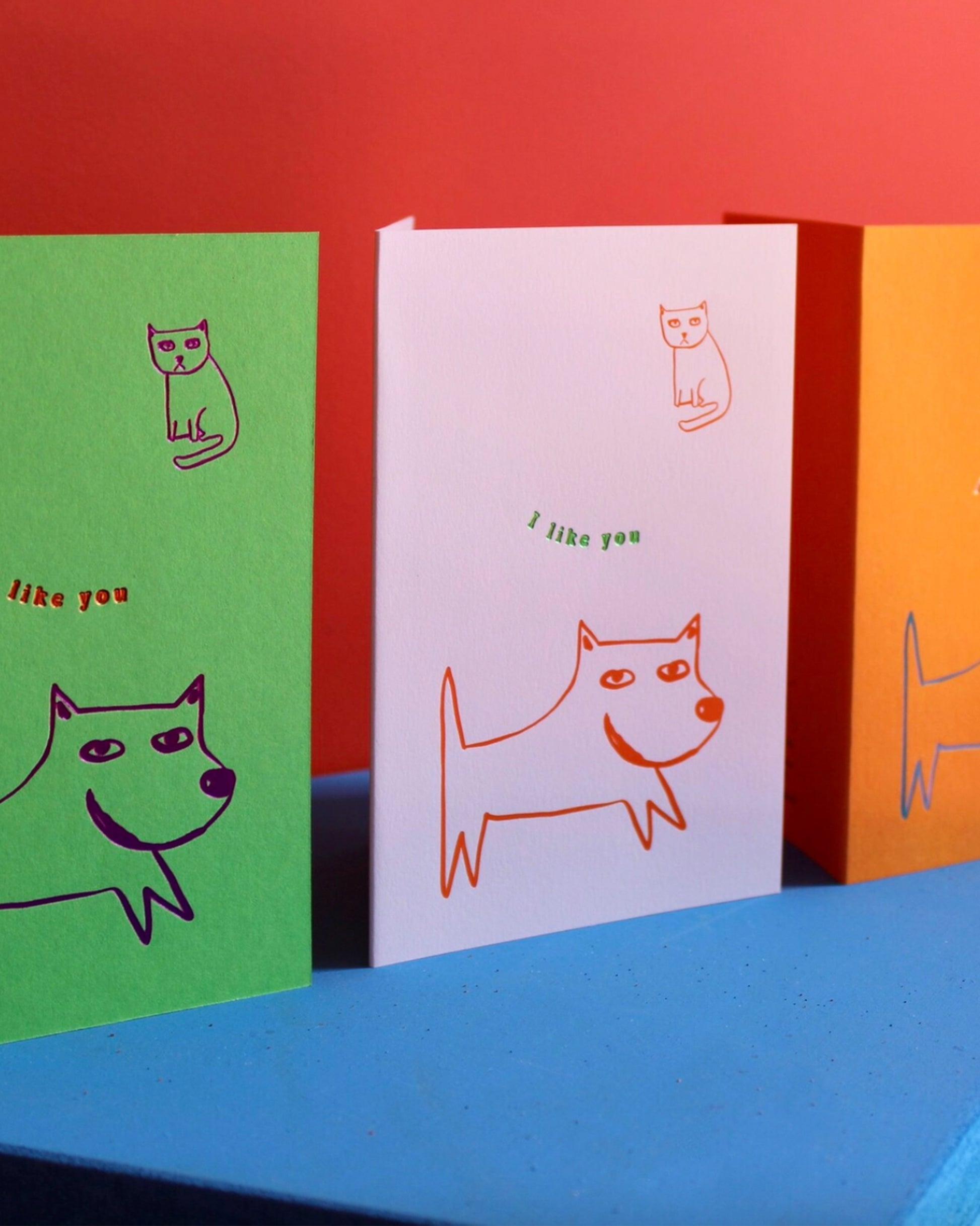 A simple phrase is sometimes all you need; this card says it with foil embossed friends.