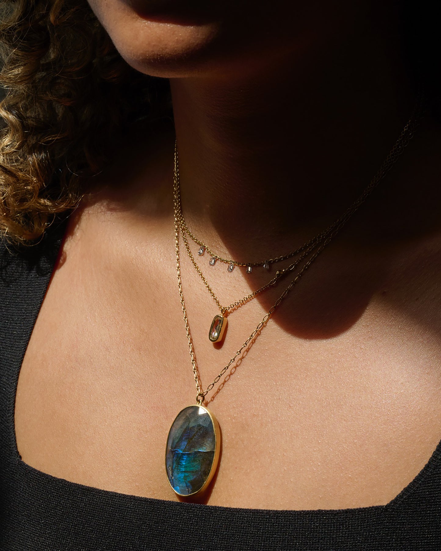 Oval Labradorite Pendant Necklace