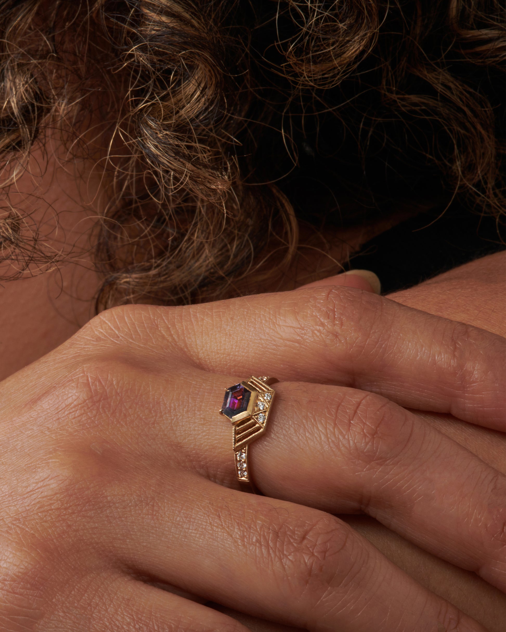 This one-of-a-kind lavender spinel ring dazzles on its own, or in a stack with other DMD Metal rings