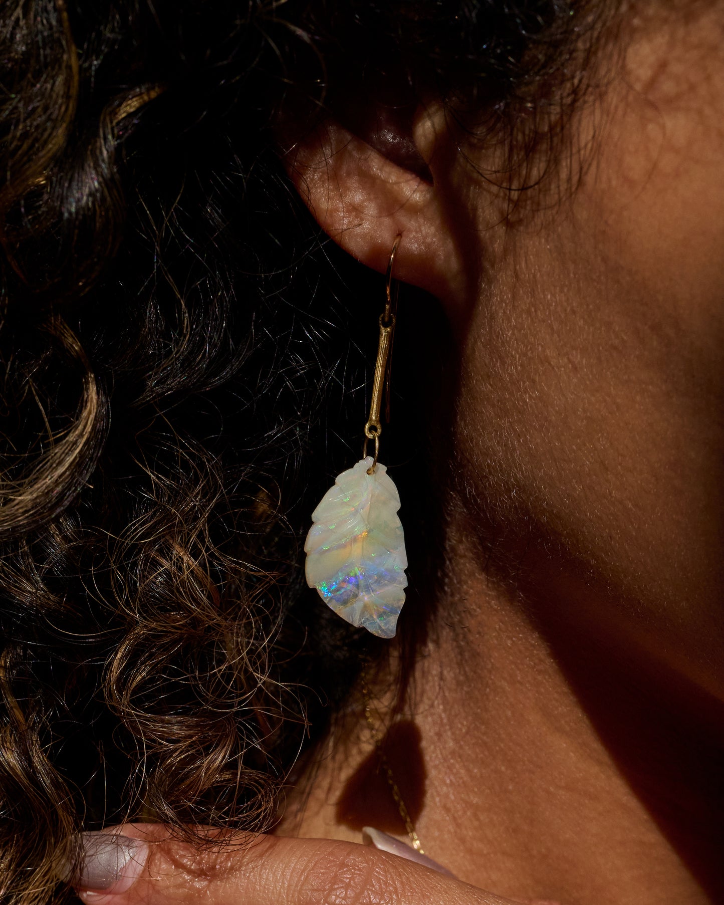 Australian Opal Feather Earrings