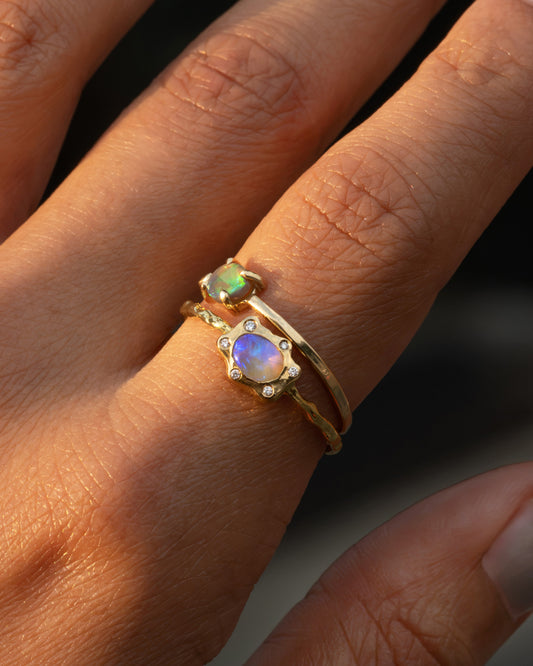 Rebel Bits Australian Opal and Diamond Ring
