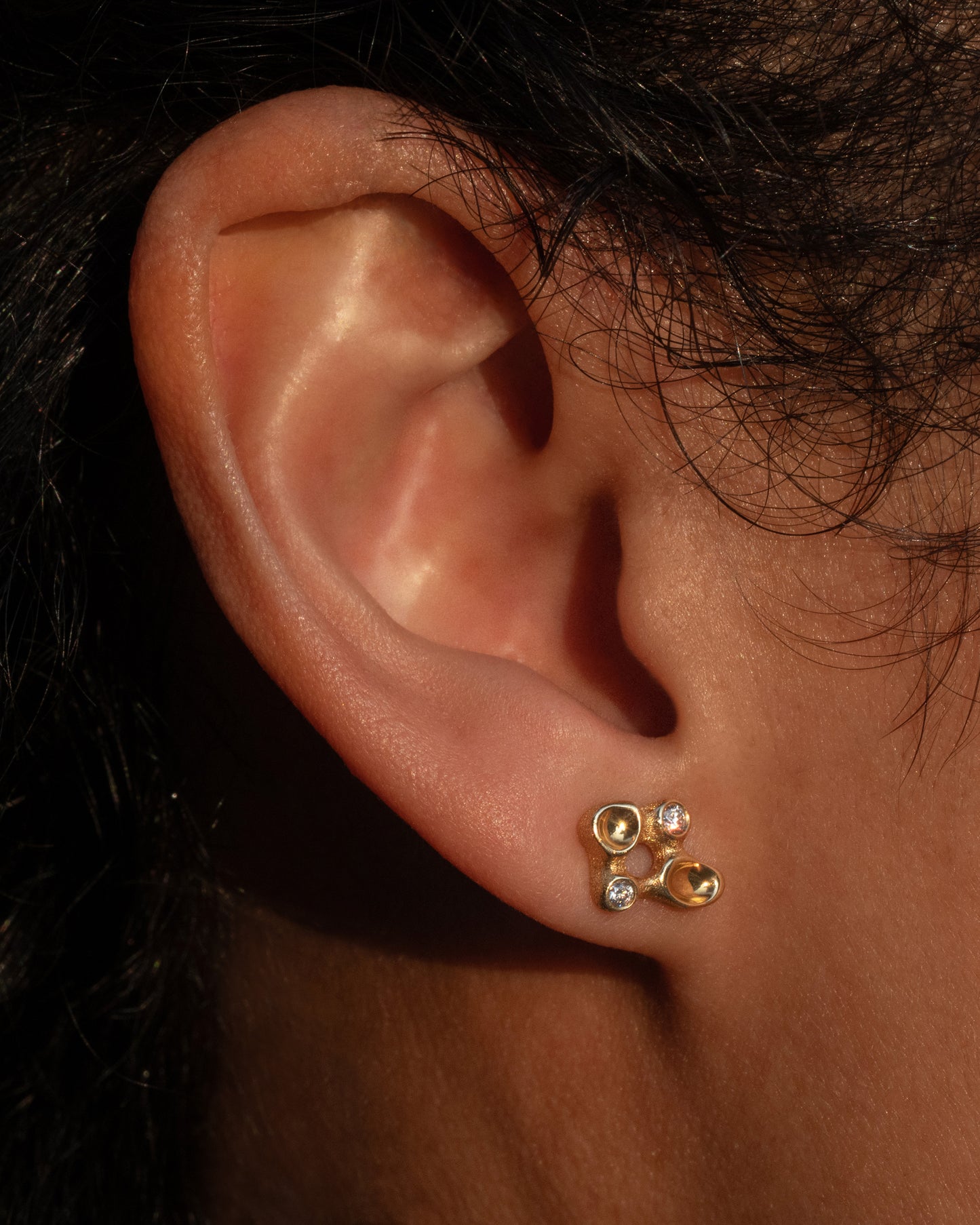 Large Diamond Cluster Stud Earrings