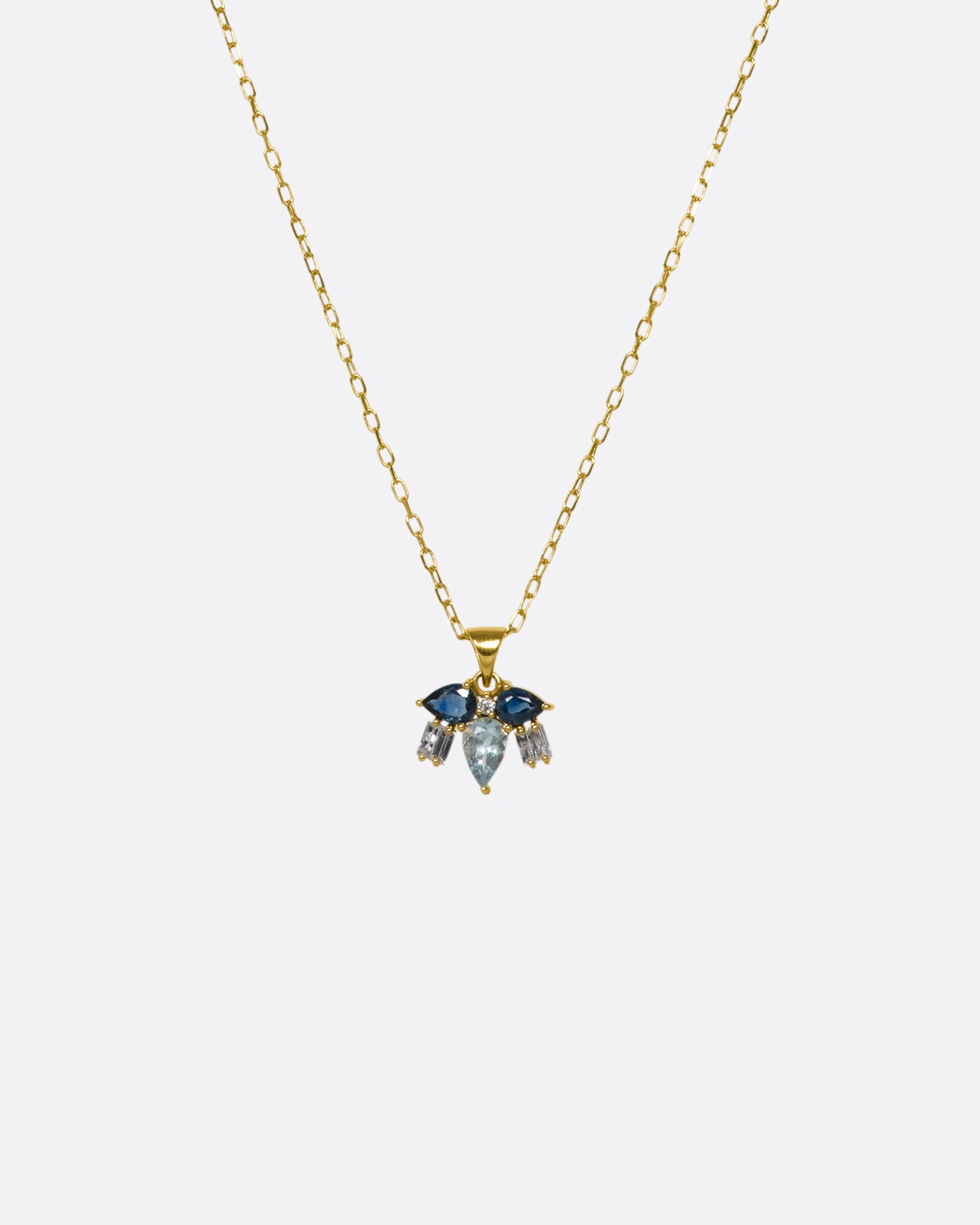 A little butterfly, or maybe a moth, made from pear shaped stones and diamond accents.