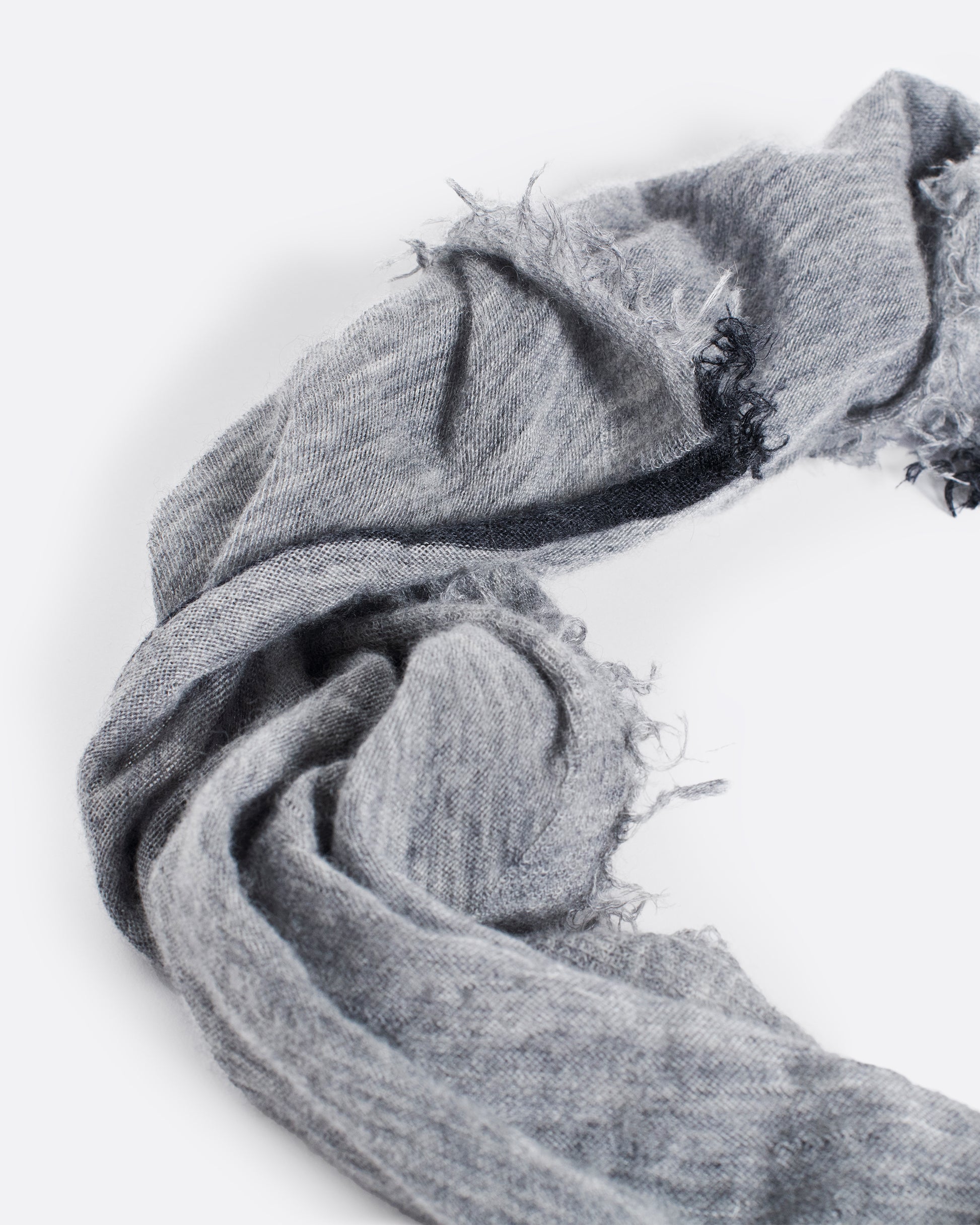 this is a rare cashmere piece you'll never take off. Style as a scarf, babushka, shawl, layer under chunky necklaces, or tie it on your bag. Available in warm beige, navy, black, and charcoal milk