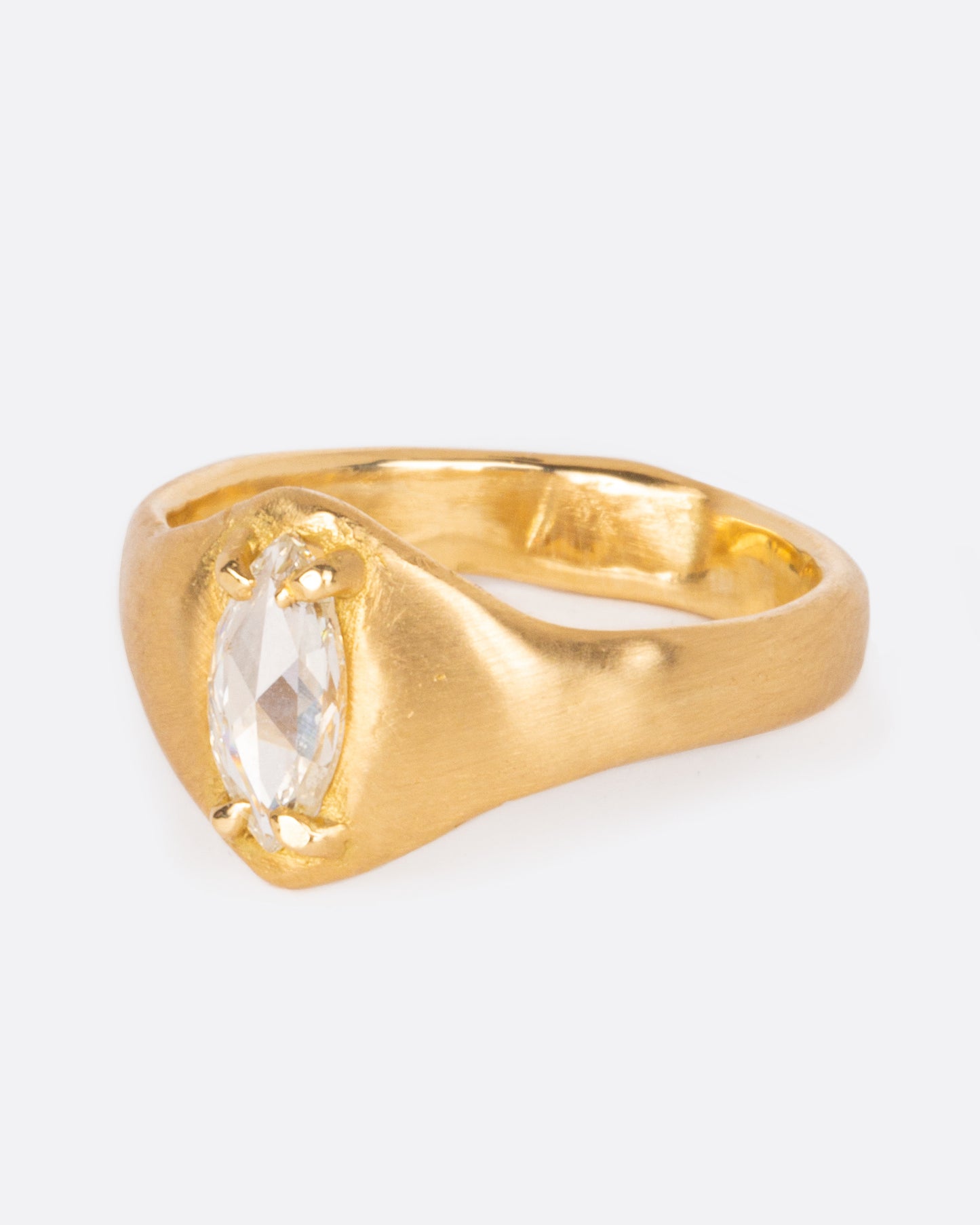 Marquis Diamond Signet Ring