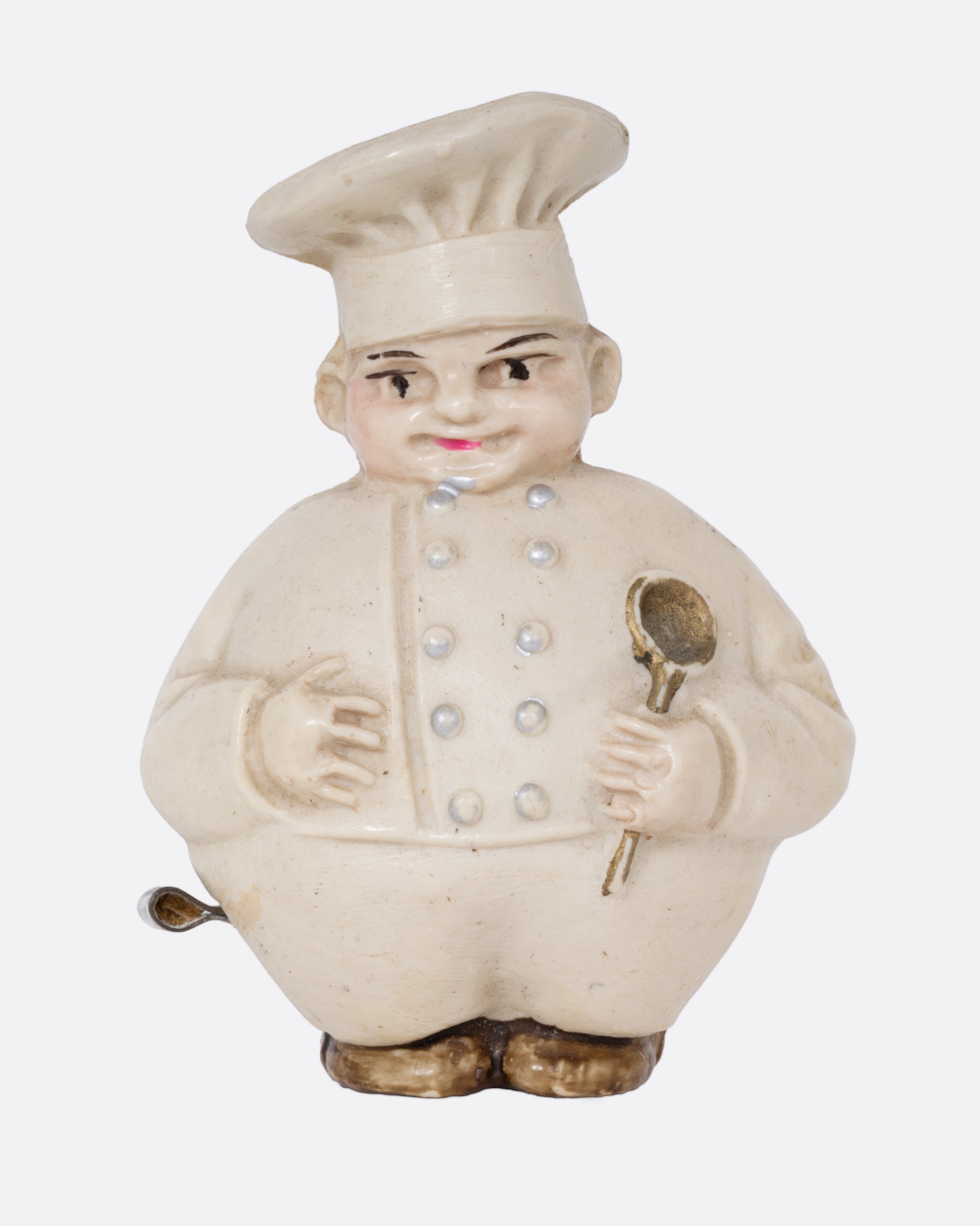 A chef shaped tape measurer, shown from the front.