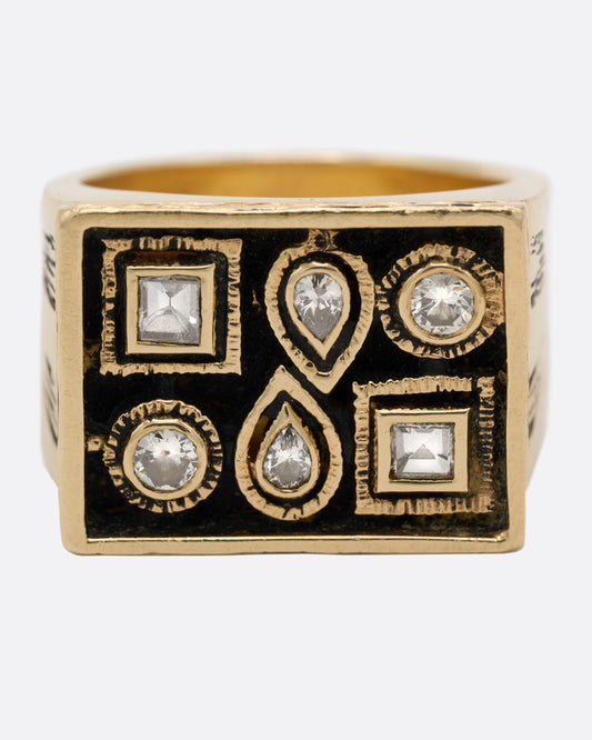 Mixed Cut Diamond Signet Ring