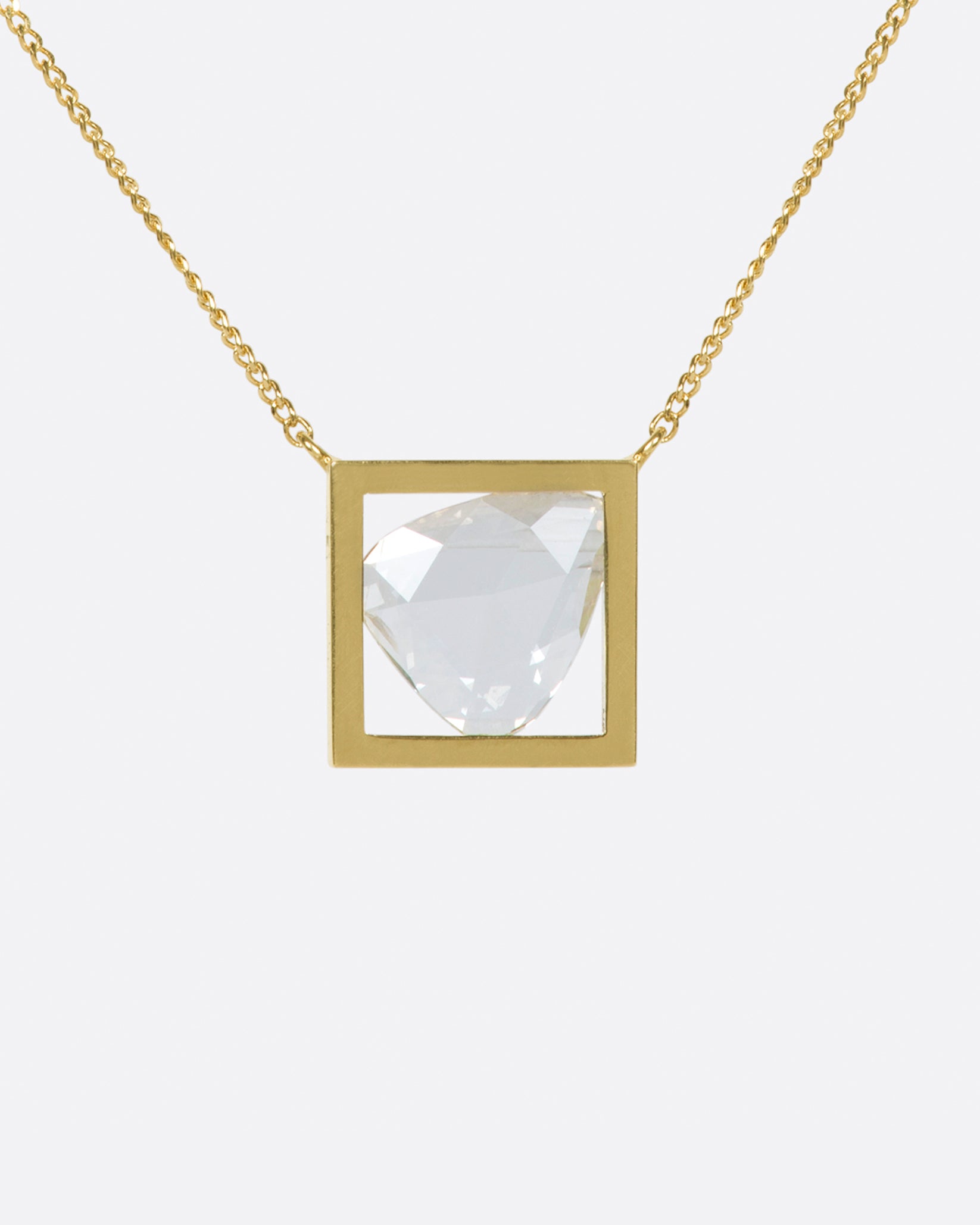 Januka Rose Cut Diamond Position Necklace Love Adorned