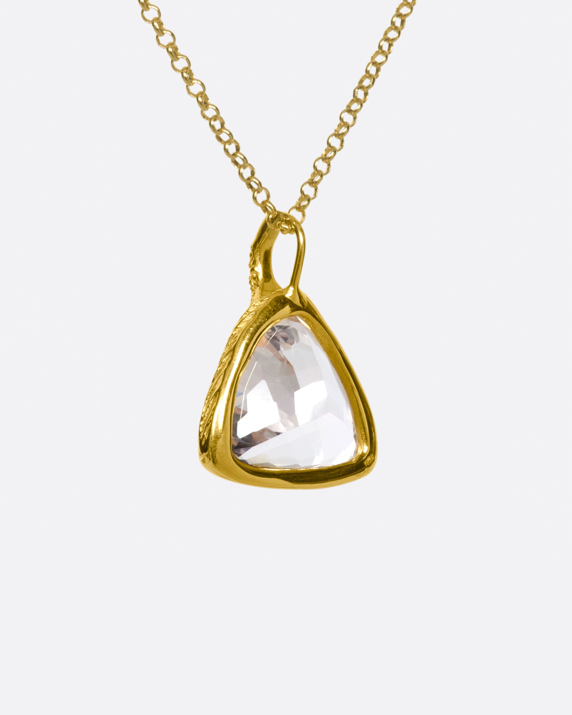 This stone pendant is nothing short of spectacular, but the added diamond accents around the setting don't hurt.