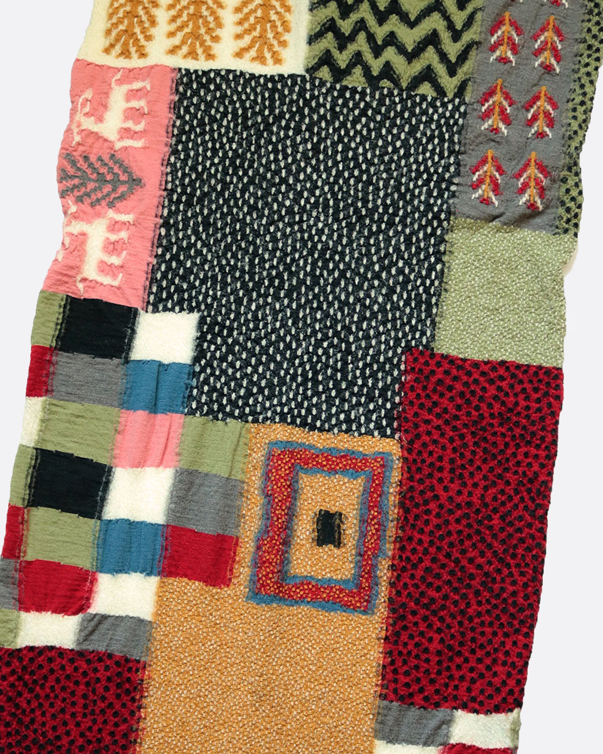 Inspired by different patterns found in gabbeh carpets, this time in shades of green, red and mustard.