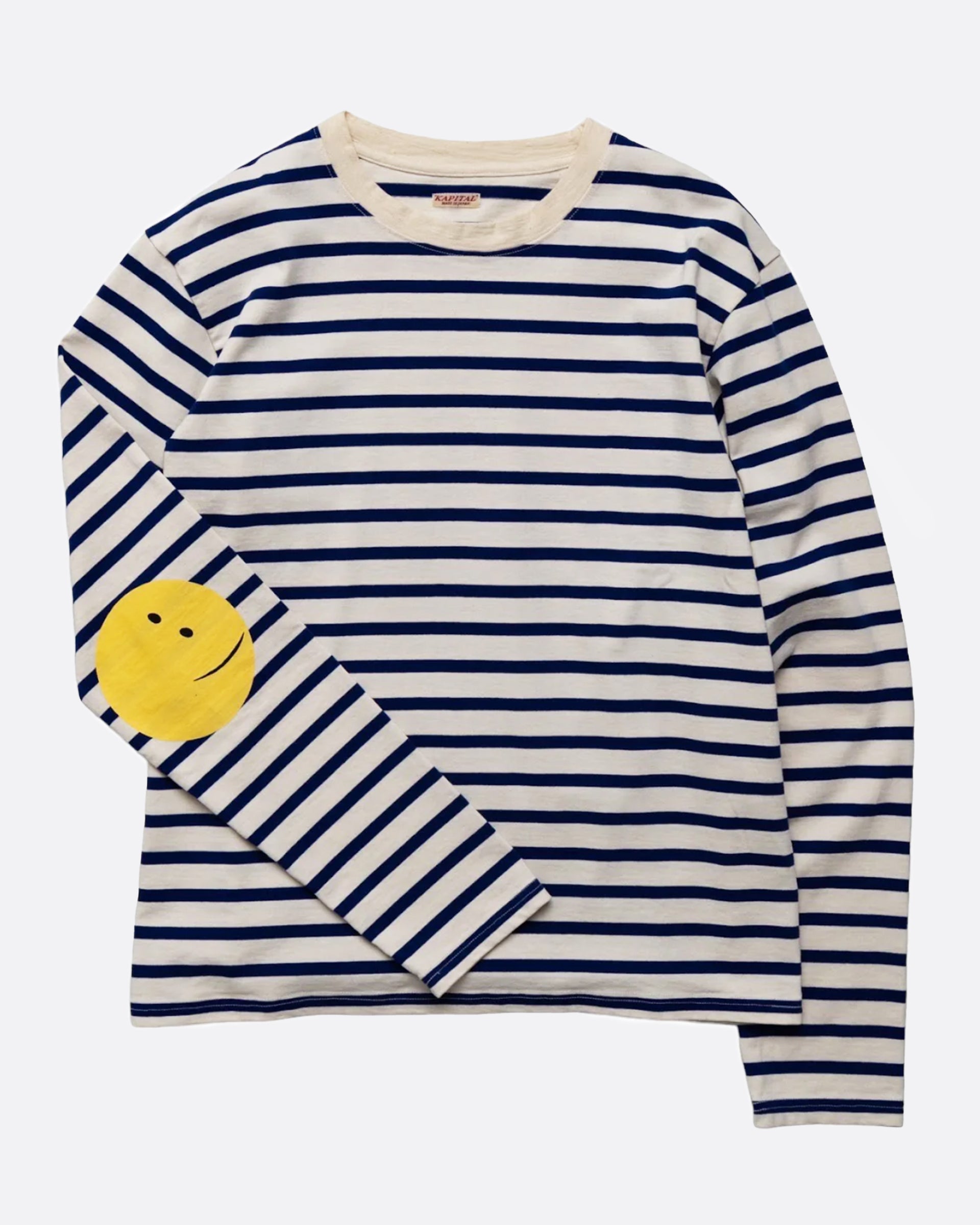 Kapital Striped Smiley Profile Long Sleeve Shirt - Blue – Love Adorned
